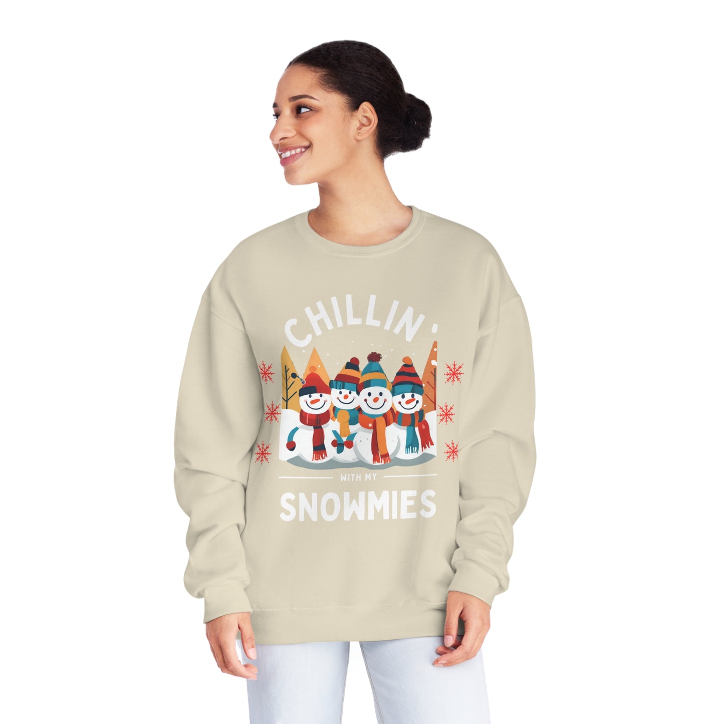Chillin' with My Snowmies Crewneck Sweatshirt: Winter Style with Comfort