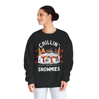 Chillin' with My Snowmies Crewneck Sweatshirt: Winter Style with Comfort