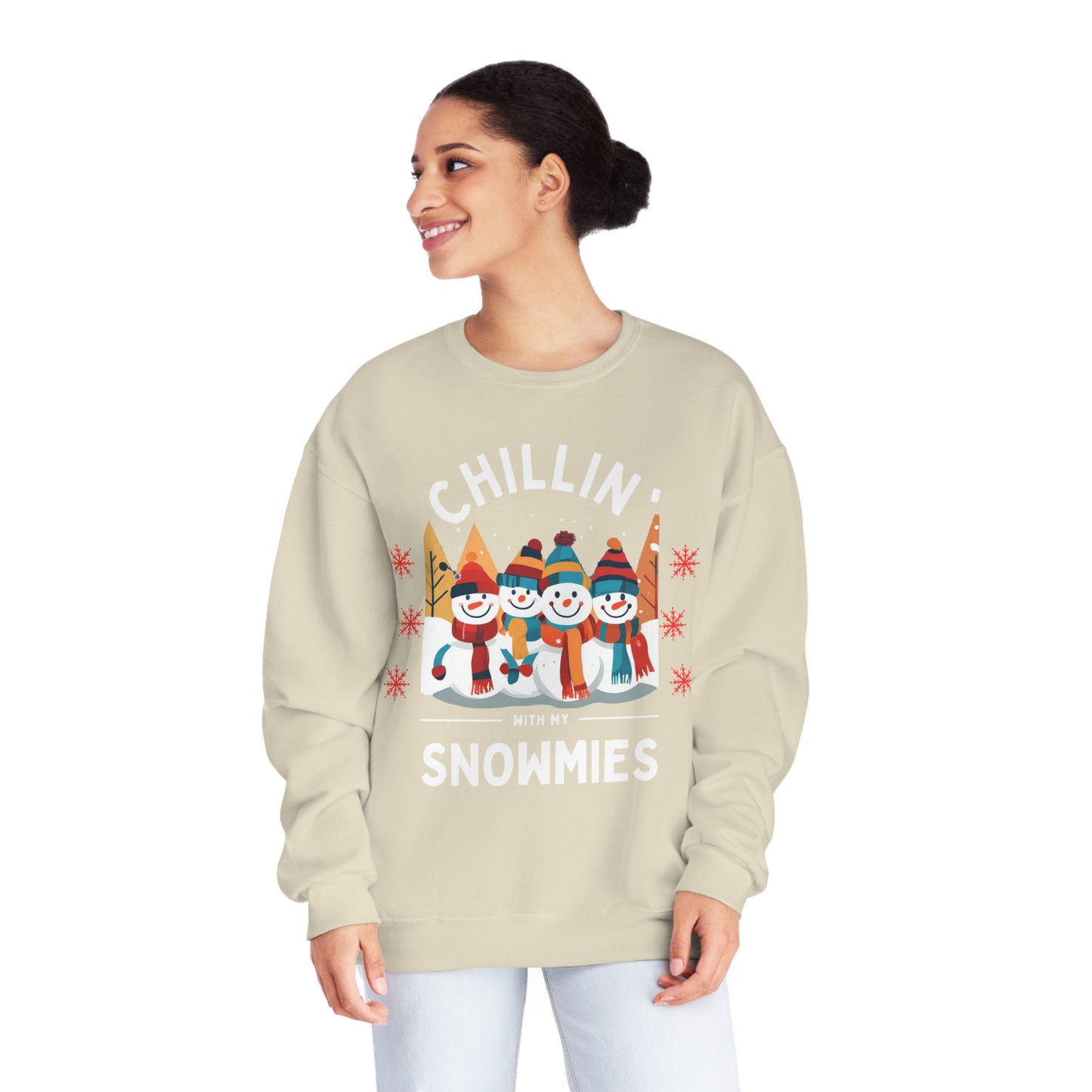 Chillin' with My Snowmies Crewneck Sweatshirt: Winter Style with Comfort