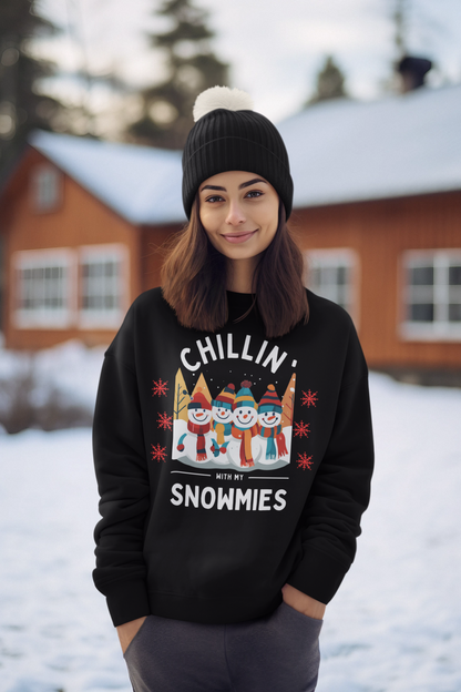 Chillin' with My Snowmies Crewneck Sweatshirt: Winter Style with Comfort