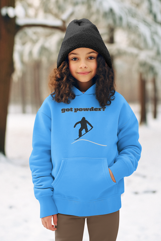 Snowboarding "got powder?" Youth Hoodie: Stay Warm and Stylish on the Slopes